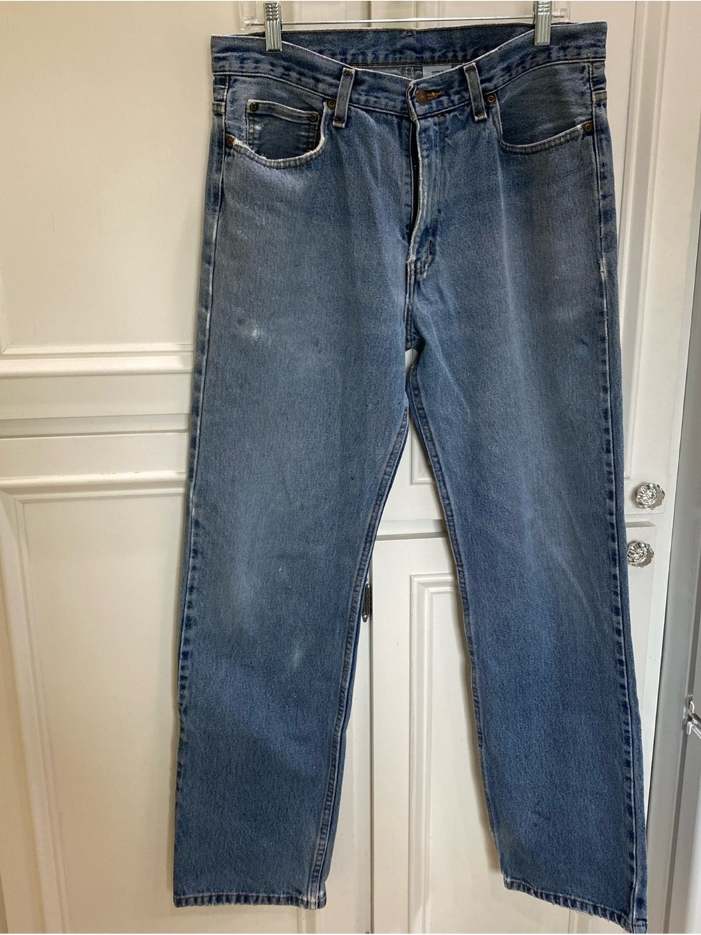 Classic Men's Faded Glory Blue Jeans Straight Fit 34 x 32.5 grunge work rancher